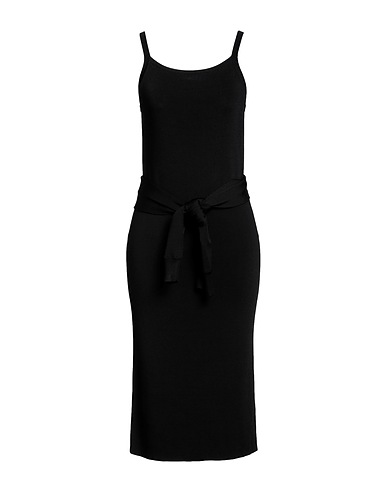 HELMUT LANG Midi dress Black 87% Rayon, 11% Nylon, 2% Elastane