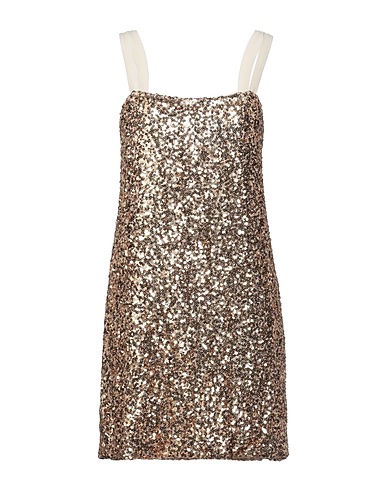 DIANE KRÜGER Short dress Gold 97% Polyester, 3% Elastane