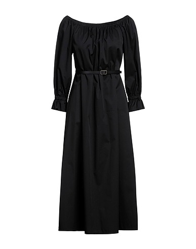 ALESSIA SANTI Midi dress Black 66% Cotton, 31% Polyamide, 3% Elastane