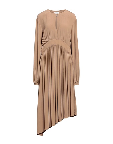 BALLANTYNE Midi dress Light brown 76% Acetate, 24% Silk