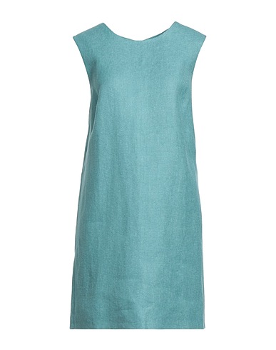 ERMANNO SCERVINO Short dress Turquoise 87% Linen, 13% Polyamide