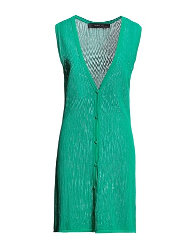 FEDERICA TOSI Shirt dress Green 65% Viscose, 35% Polyamide