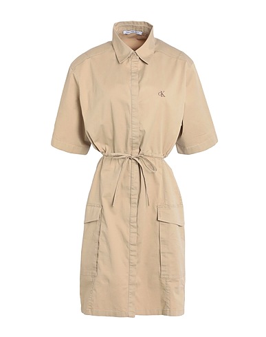 CALVIN KLEIN JEANS Office dress Sand 98% Cotton, 2% Elastane