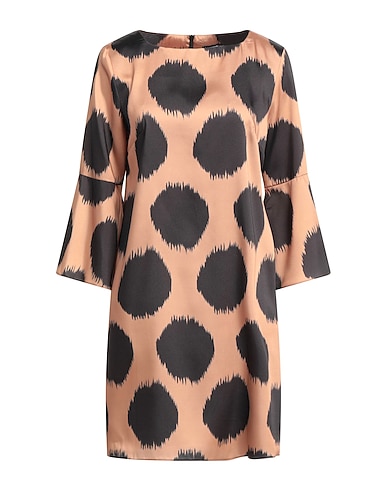 BIANCOGHIACCIO Short dress Camel 100% Polyester