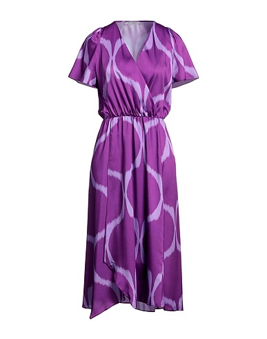 BIANCOGHIACCIO Midi dress Purple 100% Polyester