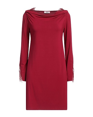 LIU •JO Short dress Burgundy 95% Viscose, 5% Elastane, Polyamide
