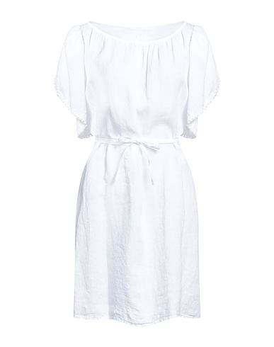 120% LINO Short dress White 100% Linen