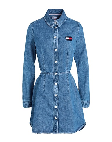 TOMMY JEANS 데님 원피스 블루 100% 코튼