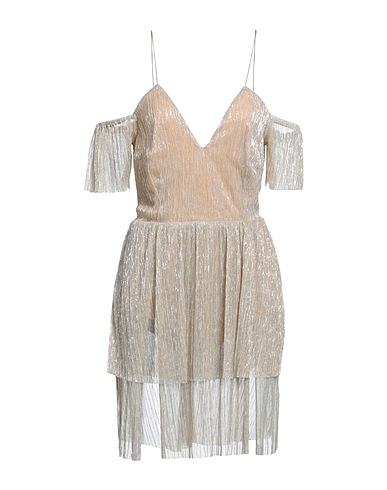 MATILDE COUTURE Vestito corto Oro 60% Poliestere, 40% Fibra di metallo