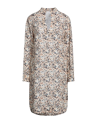 120% LINO Short dress Beige 100% Linen
