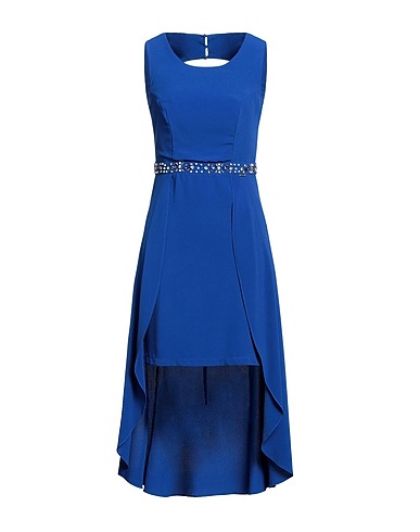 FRACOMINA Short dress Bright blue 95% Polyester, 5% Polyamide