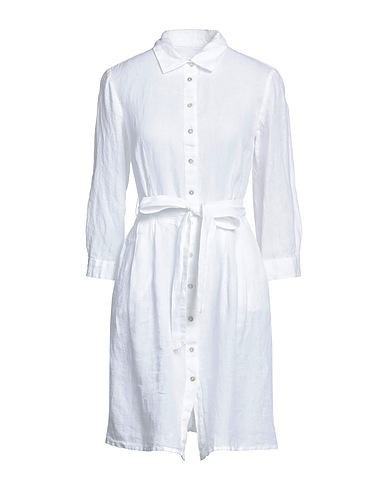 120% LINO Shirt dress White 100% Linen