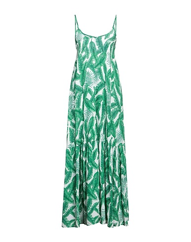 GIULIA N COUTURE Long dress Green 91% Polyamide, 5% Elastane, 4% Metal