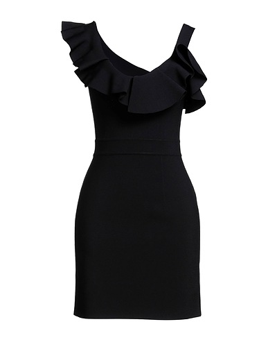 MCQUEEN Kurzes Kleid Schwarz 62% Viskose, 25% Polyamid, 12% Polyester, 1% Elastan