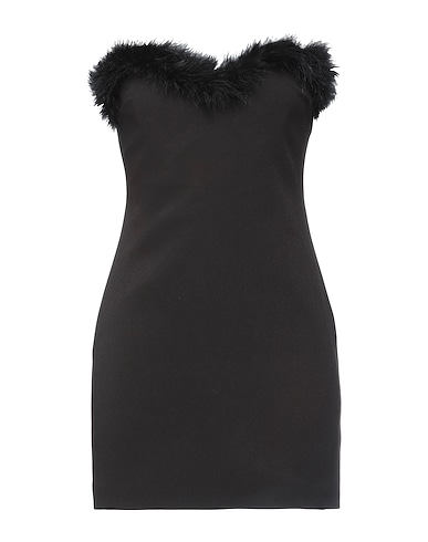 AMEN Elegant dress Black 70% Polyester, 24% Viscose, 6% Elastane, Wild turkey feathers