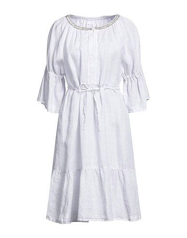 120% LINO Midi dress Light grey 100% Linen