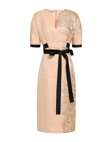 AMANDA WAKELEY Vestito midi Cipria 37% Acetato, 31% Poliestere, 25% Seta, 7% Altre Fibre