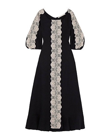 ANNA MASON Long dress Black 100% Linen, Cotton