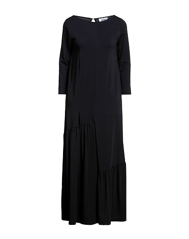 ALPHA STUDIO Long dress Black 95% Cotton, 5% Elastane