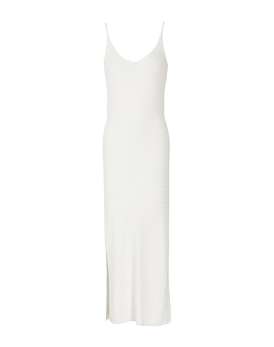 8 by YOOX Vestito estivo KNIT JACQUARD SLIP MIDI DRESS
 Bianco 80% Viscosa, 17% Poliammide riciclato, 3% Elastan