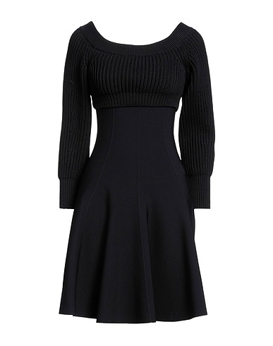 MCQUEEN Short dress Black 100% Cotton, Viscose, Polyester, Polyamide
