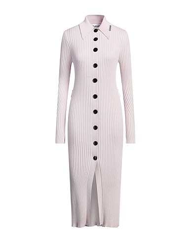 GANNI Vestito in Maglia Lilla 100% Lana Merino