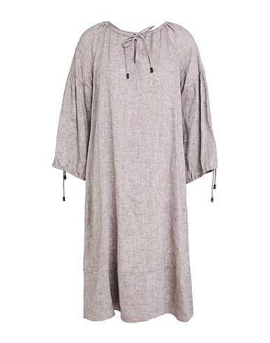 PESERICO Midi dress Dark brown 100% Linen
