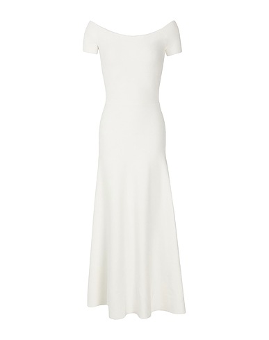 8 by YOOX Midi-Kleid COLD SHOULDER MAXI DRESS
 Weiß 73% Viskose, 27% Recyceltes Polyamid