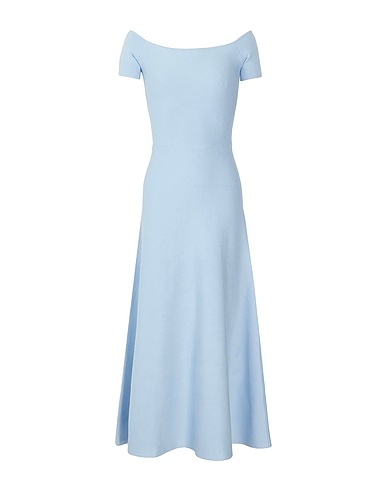 8 by YOOX Midi-Kleid COLD SHOULDER MAXI DRESS
 Himmelblau 73% Viskose, 27% Recyceltes Polyamid