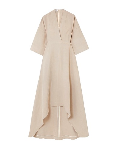 CO Vestito midi Beige 54% Viscosa, 46% Lino