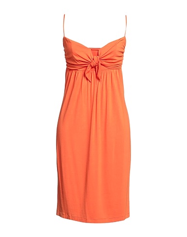 FRANKIE MORELLO Short dress Orange 95% Viscose, 5% Elastane