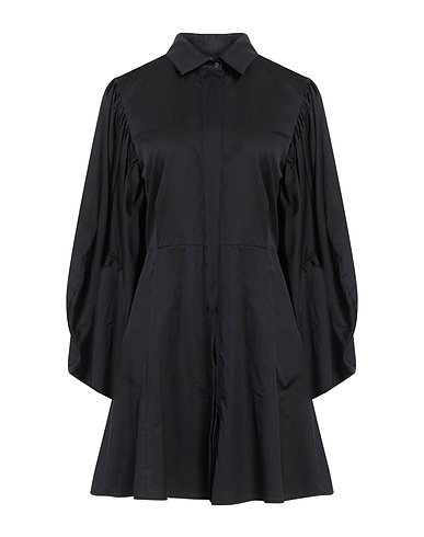 FEDERICA TOSI Shirt dress Black 76% Cotton, 24% Silk
