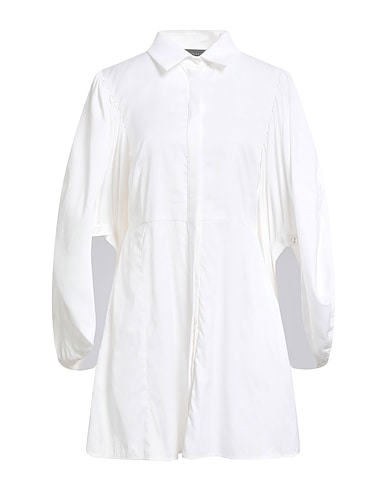 FEDERICA TOSI Shirt dress White 76% Cotton, 24% Silk
