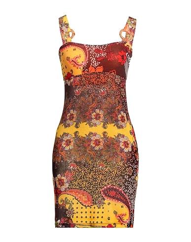 F**K PROJECT Short dress Orange 96% Polyester, 4% Elastane