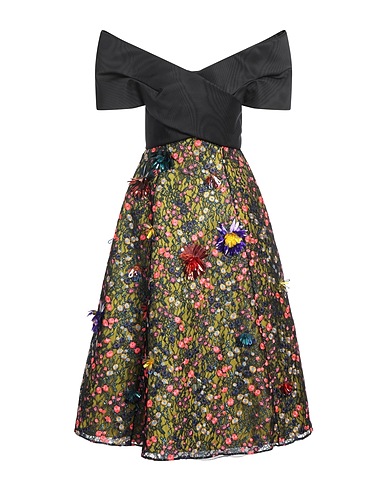 DELPOZO Midi dress Black 100% Silk, Polyester, Polyamide, Metallic Polyester