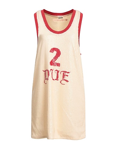 PINKO C-CLIQUE Short dress Beige 92% Polyester, 8% Elastane