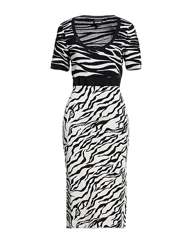 JUST CAVALLI サマードレス ブラック レーヨン 52% / ナイロン 35% / コットン 13%