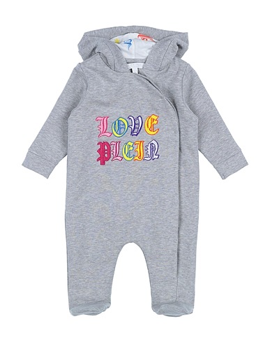 PHILIPP PLEIN Baby jumpsuit Light grey 93% Cotton, 7% Elastane