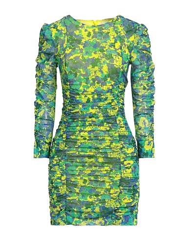 GANNI Sheath dress Yellow 91% Recycled polyamide, 9% Elastane