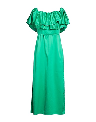 SIMONA CORSELLINI Midi dress Green 100% Polyester, Polyamide, Elastane
