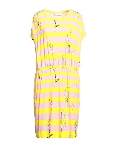 CLIPS MORE Midi dress Yellow 90% Viscose, 10% Elastane