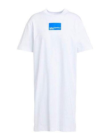 KARL LAGERFELD JEANS Short dress KLJ REGULAR SSLV TEE DRESS White 100% Organic cotton