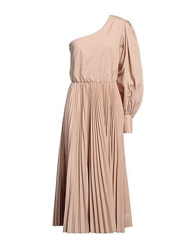 FEDERICA TOSI Midi dress Beige 65% Polyester, 35% Cotton