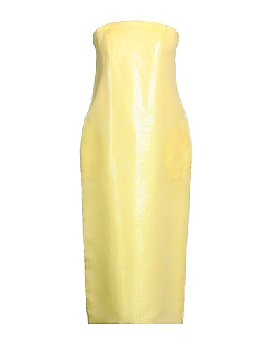 THE 2ND SKIN CO Midi-Kleid Gelb 54% Polyamid, 46% Polyester