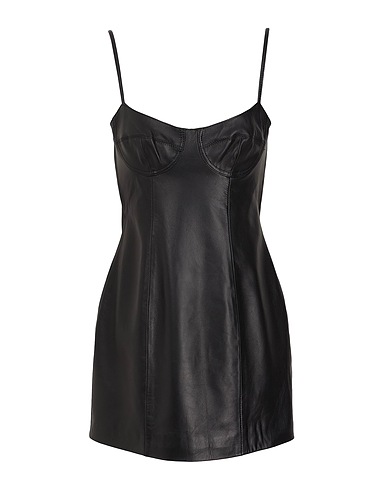8 by YOOX Tubino LEATHER BODYCON MINI DRESS
 Nero 100% Pelle di agnello