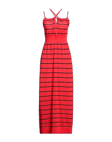 SUN 68 Long dress Red 100% Cotton