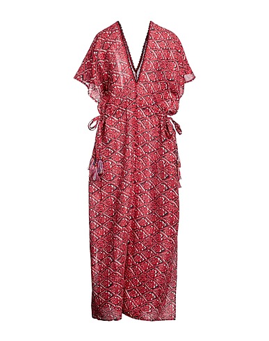 ANJUNA Long dress Red 100% Linen