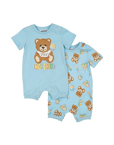 MOSCHINO BABY Tutina Baby  Celeste 100% Cotone