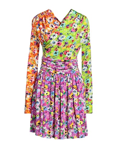 MSGM Short dress Light green 96% Viscose, 4% Elastane