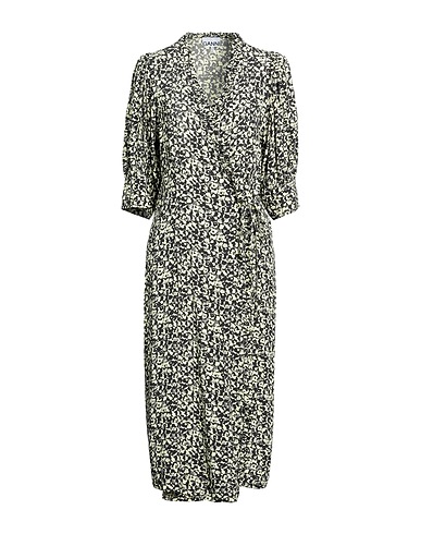 GANNI Midi dress Black 50% EcoVero™ viscose, 50% Viscose